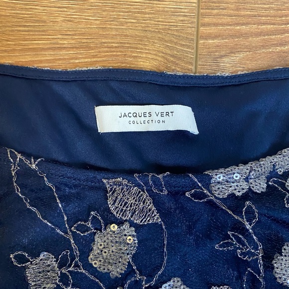 Jacques's vert collection Blouse navy blue with beaded silver very elegant - Picture 5 of 5